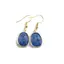 Cercei cu agatatoare Lapis Lazuli oval cu montura aurie, 20mm