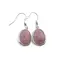 Cercei cu agatatoare Rodonit roz oval cu montura argintie, 20mm