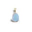 Pandantiv Agat bleu oval cu montura aurie, 20mm