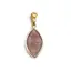 Pandantiv Aventurin rosu oval ascutit cu montura aurie, 22mm