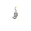 Pandantiv Fluorit oval ascutit cu montura aurie, 22mm