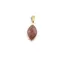 Pandantiv Goldstone oval ascutit cu montura aurie, 22mm