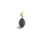 Pandantiv Obsidian oval ascutit cu montura aurie, 22mm