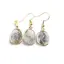 Set Cercei cu agatatoare si Pandantiv Agat dendritic oval cu montura aurie, 20mm
