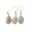 Set Cercei cu agatatoare si Pandantiv Agat natural oval ascutit cu montura aurie, 22mm