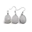 Set Cercei cu agatatoare si Pandantiv Amazonit oval cu montura argintie, 20mm