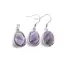 Set Cercei cu agatatoare si Pandantiv Ametist oval cu montura argintie, 20mm