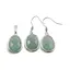 Set Cercei cu agatatoare si Pandantiv Aventurin oval cu montura argintie, 20mm