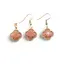 Set Cercei cu agatatoare si Pandantiv Calcit orange trifoi cu montura aurie, 18mm