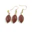 Set Cercei cu agatatoare si Pandantiv Goldstone oval ascutit cu montura aurie, 22mm