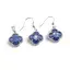 Set Cercei cu agatatoare si Pandantiv Lapis Lazuli trifoi cu montura argintie, 18mm