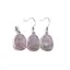 Set Cercei cu agatatoare si Pandantiv Lepidolit oval cu montura argintie, 20mm