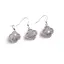 Set Cercei cu agatatoare si Pandantiv Lepidolit trifoi cu montura argintie, 18mm