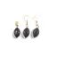 Set Cercei cu agatatoare si Pandantiv Obsidian oval ascutit cu montura aurie, 22mm