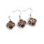 Set Cercei cu agatatoare si Pandantiv Ochi de tigru trifoi cu montura argintie, 18mm