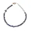 Bratara Safir sfere fatetate 4mm, Hematit sfere si element auriu cu zircon