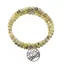 Bratara tripla ajustabila cu cristale naturale Jad olive sfere 4mm cu charm floare de lotus argintiu