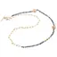 Colier asimetric Safir sfere fatetate si Opal roz sfere cu bumbi auriii, 4-10mm