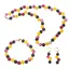 Set confectionat manual cu Agate roz si galben mate, Onix mat sfere 8mm