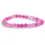 Bratara din Agat Roz Dantelat 6mm, pe elastic, 19cm, sfere mate