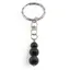 Breloc Obsidian auriu trei sfere, 8-10mm