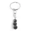 Breloc Obsidian fulg de nea trei sfere, 8-10mm