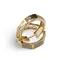 Cercei din cupru placat cu aur galben 18k model hexagonal cu zirconiu