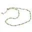 Colier Agat verde sfere fatetate 3-4mm cu bumbi aurii
