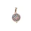 Pandantiv rotund din cupru placat cu aur roz 18k cu zirconii colorate, 13mm