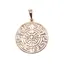 Pandantiv rotund din cupru placat cu aur roz 18k model grecesc, 21mm