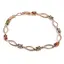 Bratara din cupru placat cu aur roz 18k cu elemente din zirconiu multicolor, model curbat