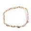 Bratara din cupru placat cu aur roz 18k, model cubic cu zirconiu multicolor fatetat