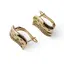 Cercei din cupru placat cu aur galben 18k model banda curbata cu zirconii, 16mm