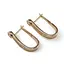 Cercei din cupru placat cu aur galben 18k model bucla cu zirconiu, 25mm