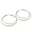 Cercei din cupru placat cu aur roz 18k texturati mari rotunzi dubli, 59mm