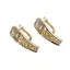 Cercei din cupru placat cu galben 18k cu zirconii, 25mm