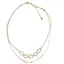 Lant dublu din inox placat cu aur galben 18k, pandantiv fagure