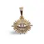 Pandantiv din cupru placat cu aur galben 18k model Ochiul lui Horus, 14mm