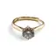 Inel reglabil Cupru placat cu Aur galben 14k, model clasic cu zirconiu alb rotund