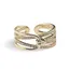Inel reglabil Cupru placat cu Aur galben 14k, model mod cu zirconiu