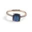 Inel reglabil Cupru placat cu Aur roz 14k, model clasic cu zirconiu albastru