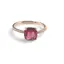 Inel reglabil Cupru placat cu Aur roz 14k, model clasic cu zirconiu rosu