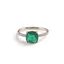 Inel reglabil Cupru placat cu Aur roz 14k, model clasic cu zirconiu verde