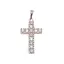 Pandantiv cupru placat cu aur roz 14k, model cruce clasic cu zirconii