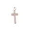 Pandantiv cupru placat cu aur roz 14k, model cruce cu doua randuri de zirconii