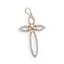 Pandantiv cupru placat cu aur roz 14k model cruce cu floare, 45mm