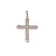 Pandantiv cupru placat cu aur roz 14k, model cruce cu incrustatie de zirconiu