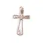 Pandantiv cupru placat cu aur roz 14k, model cruce cu margini rotunde