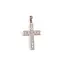 Pandantiv cupru placat cu aur roz 14k, model cruce cu zirconii incrustate