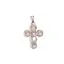 Pandantiv cupru placat cu aur roz 14k, model cruce din zirconii rotunde